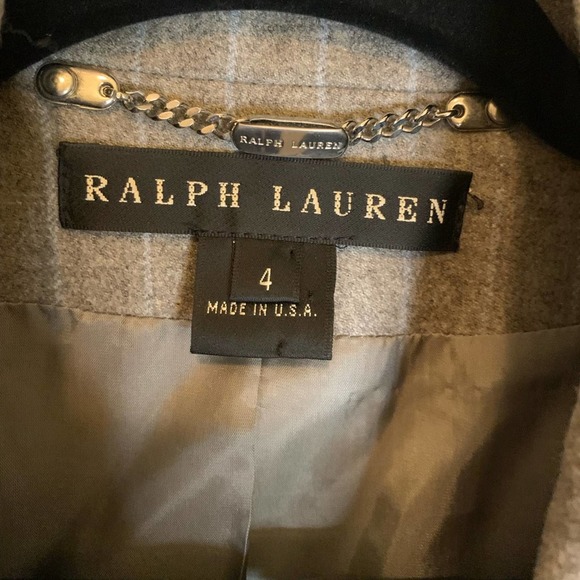 Ralph Lauren | Black Label Gray & Light Blue Pin Striped 2 Piece Pantsuit Size 4 - Picture 5 of 14